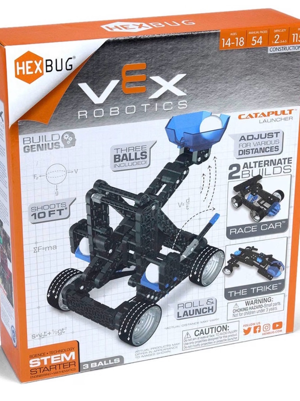 HEXBUG VEX Robotics Catapult Launcher STEM Kit - Black & Blue